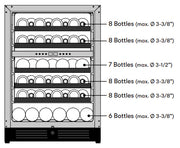 Zephyr PRW24C02CPG Wine Cooler - Bottle Capacity