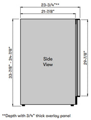 Zephyr PRW24C02CPG Wine Cooler - Side View
