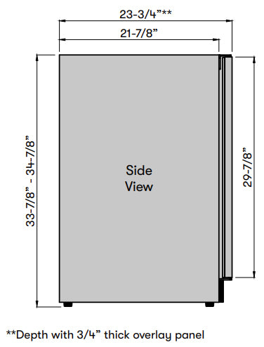 Zephyr PRW24C02CPG Wine Cooler - Side View