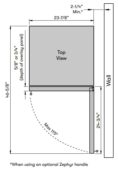 Zephyr PRW24C02CPG Wine Cooler - Top View