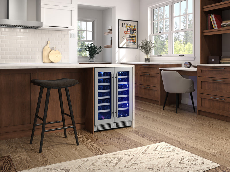 Zephyr PRW24C32CG Wine Cooler - Angled Lifestyle