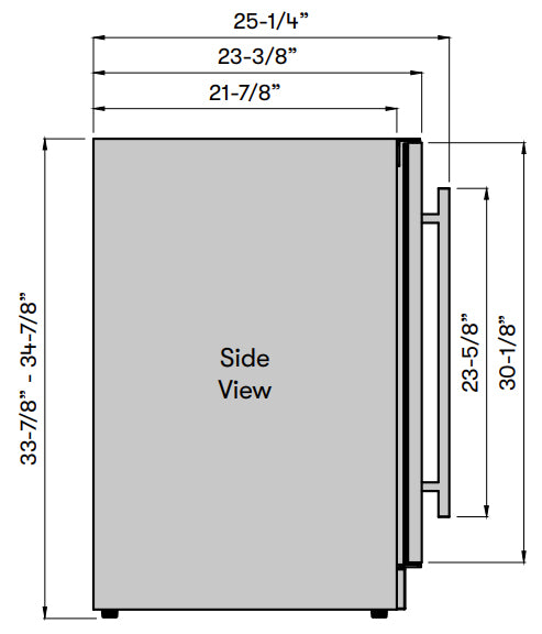 Zephyr PRW24C32CG Wine Cooler - Side View