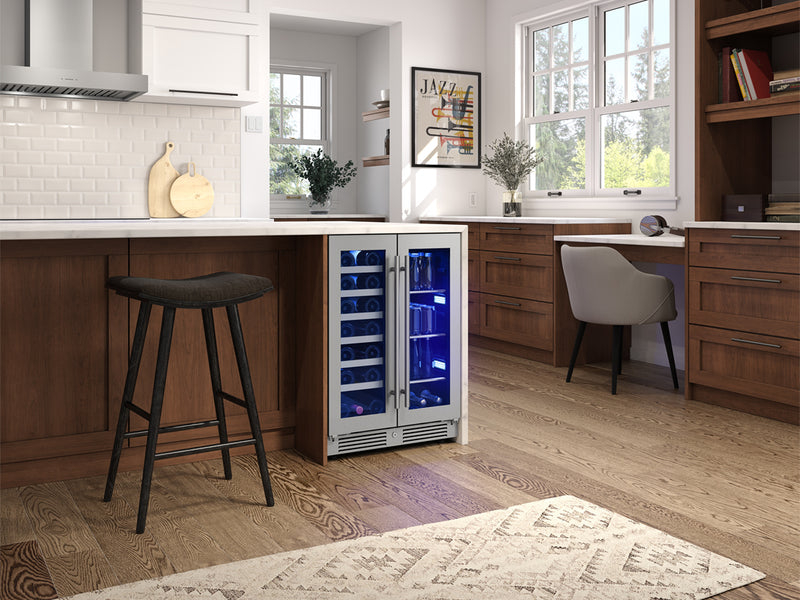 Zephyr PRWB24C32CG Wine & Beverage Cooler - Angled Lifestyle