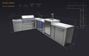 Mont Alpi 805 Island with a 90 Degree Corner, Kegerator and Beverage Center - Image 2