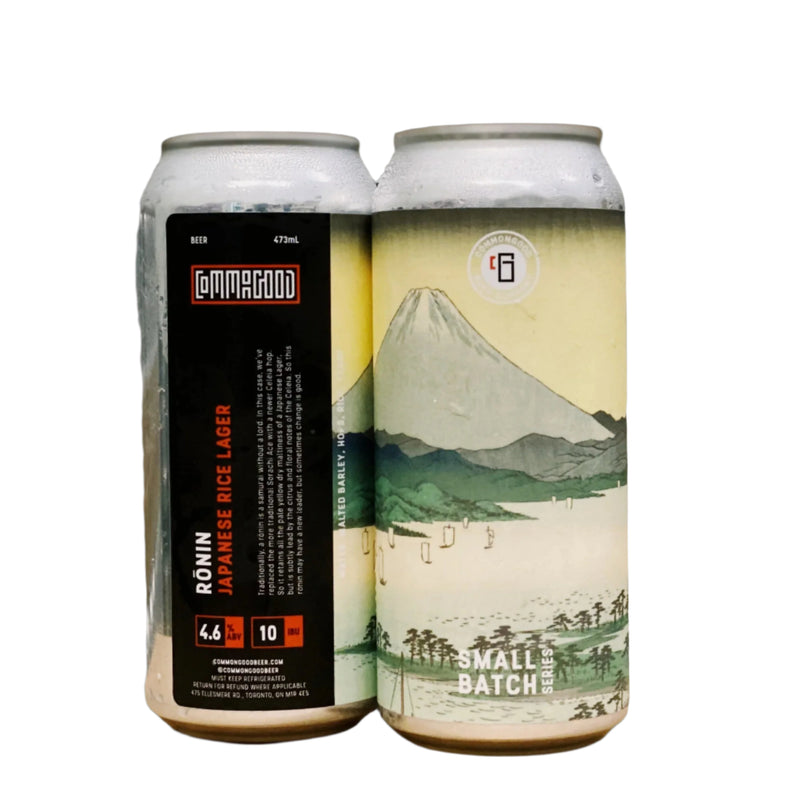 Common Good Ronin Japanese Rice Lager (473ml) - Toronto Brewing
