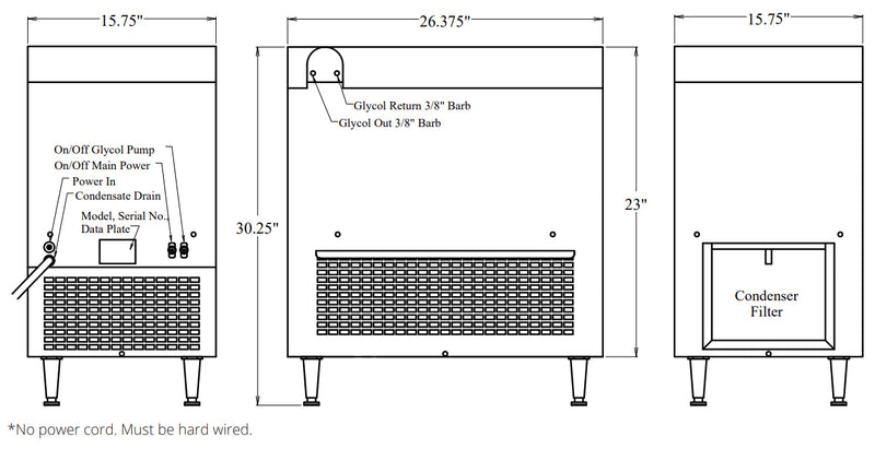 SCR-GLY150 Dimensions
