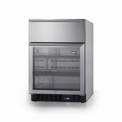 Summit | 24" Wide Built-In Commercial Beverage Refrigerator With Top Drawer (SCR615TDCSS) Stainless Steel (SCR615TDCSS)   - Toronto Brewing