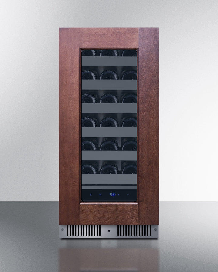 Summit 15" Wide 18 Bottle Single Zone Built-In Panel Ready Right Hinge Wine Cooler