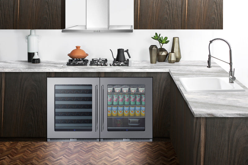 Summit 24" Wide 33 Bottle Single Zone Built-In Right Hinge Wine Cooler