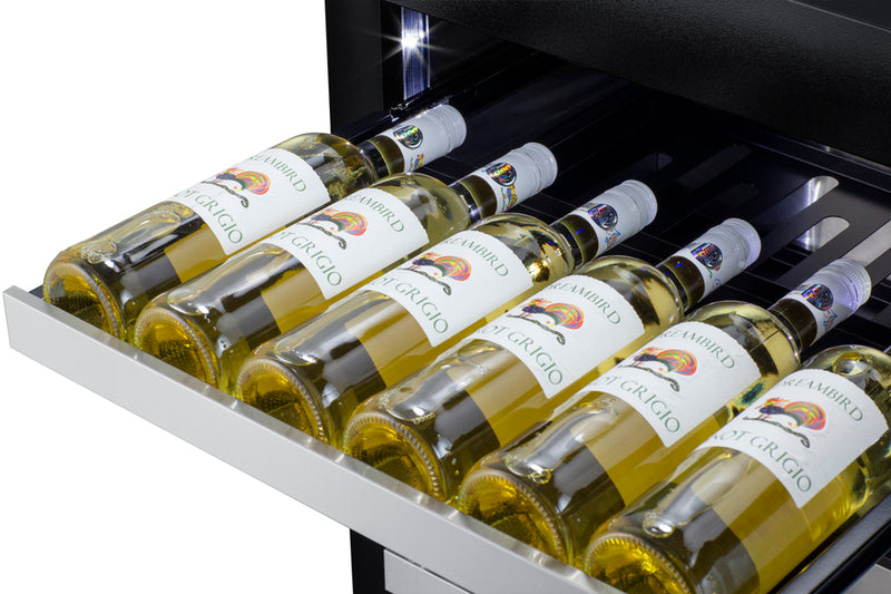 Summit 24" Wide 33 Bottle Single Zone Built-In Right Hinge Wine Cooler
