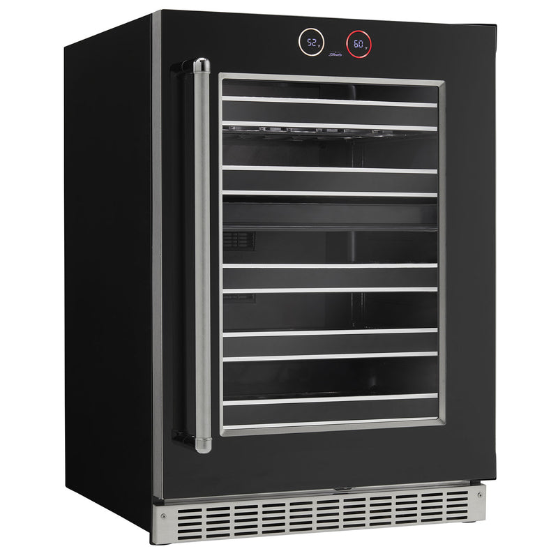Danby Silhouette Reserve 37 Bottle Dual Zone Built-In Wine Refrigerator with Black Door
