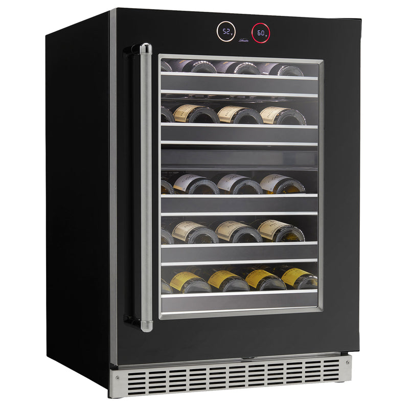 Danby Silhouette Reserve 37 Bottle Dual Zone Built-In Wine Refrigerator with Black Door