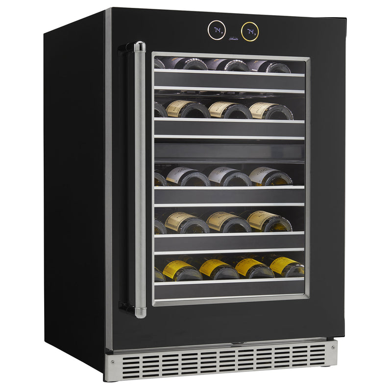 Danby Silhouette Reserve 37 Bottle Dual Zone Built-In Wine Refrigerator with Black Door