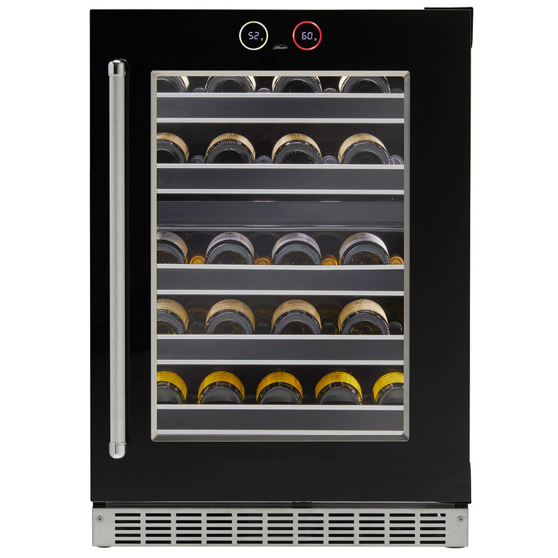 Danby Silhouette Reserve 37 Bottle Dual Zone Built-In Wine Refrigerator with Black Door
