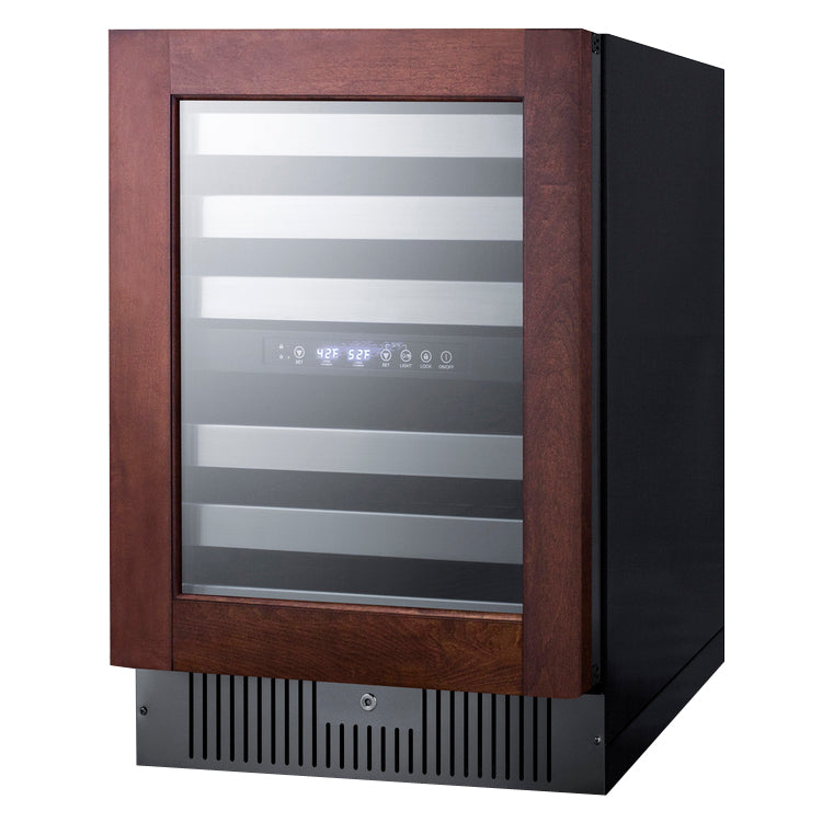 Summit 24" Wide 46 Bottle Dual Zone Built-In Panel Ready Right Hinge Wine Cooler