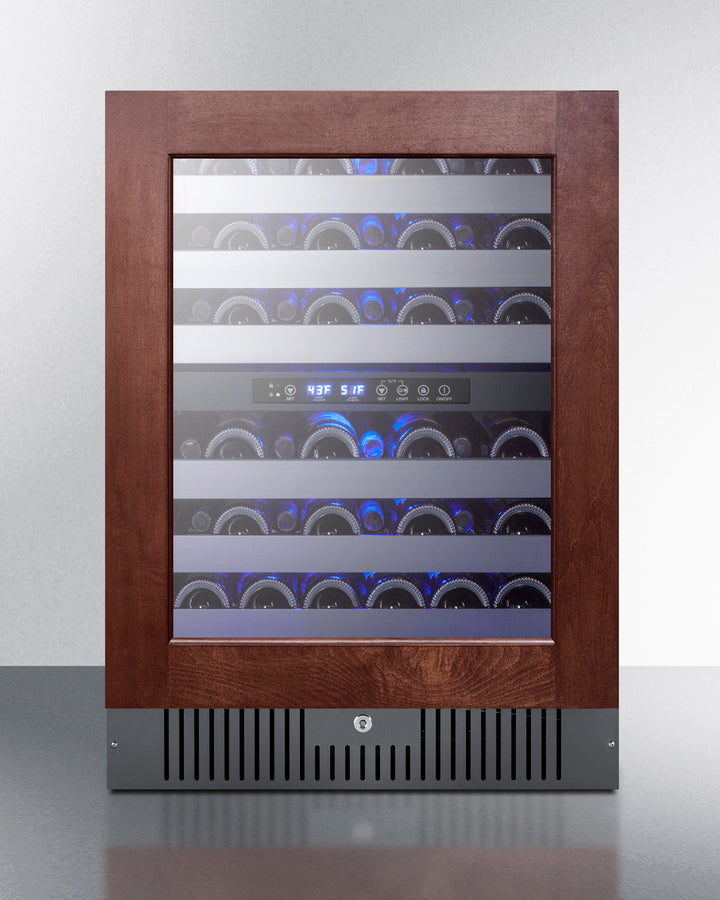 Summit 24" Wide 46 Bottle Dual Zone Built-In Panel Ready Right Hinge Wine Cooler