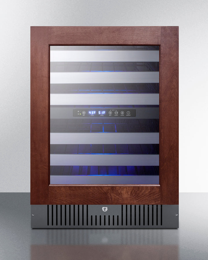 Summit 24" Wide 46 Bottle Dual Zone Built-In Panel Ready Right Hinge Wine Cooler