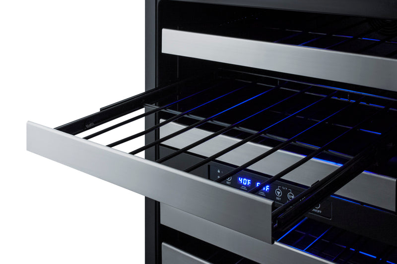 Summit 24" Wide 46 Bottle Dual Zone Built-In Panel Ready Right Hinge Wine Cooler