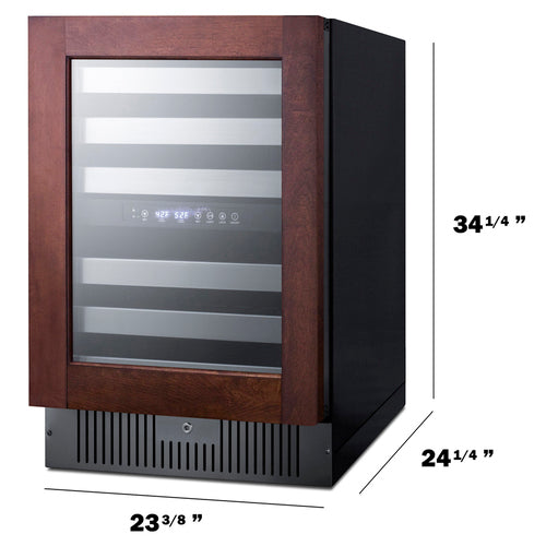 Summit 24" Wide 46 Bottle Dual Zone Built-In Panel Ready Right Hinge Wine Cooler