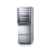 Summit | 24" Wide Combination Dual-Zone Wine Cellar and 2-Drawer All-Freezer (SWCDAF24) Stainless Steel (SWCDAF24)   - Toronto Brewing
