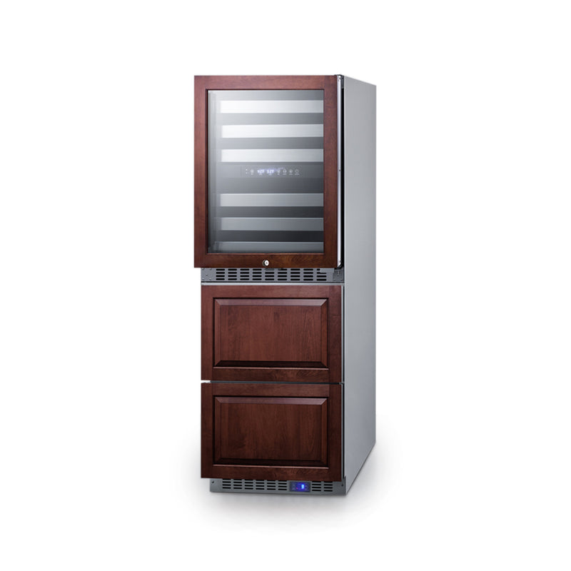 Summit | 24" Wide Combination Dual-Zone Wine Cellar and 2-Drawer All-Freezer (SWCDAF24) Panel-Ready (SWCDAF24PNR)   - Toronto Brewing