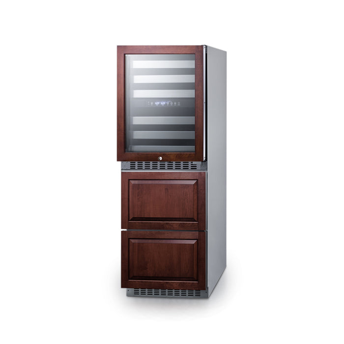 Summit | 24" Wide Combination Dual-Zone Wine Cellar and 2-Drawer Refrigerator-Freezer (SWCDRF24) Panel-Ready (SWCDRF24PNR)   - Toronto Brewing