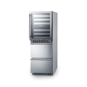 Summit | 24" Wide Combination Dual-Zone Wine Cellar and 2-Drawer All-Refrigerator (SWCDAR24) Stainless Steel (SWCDAR24)   - Toronto Brewing