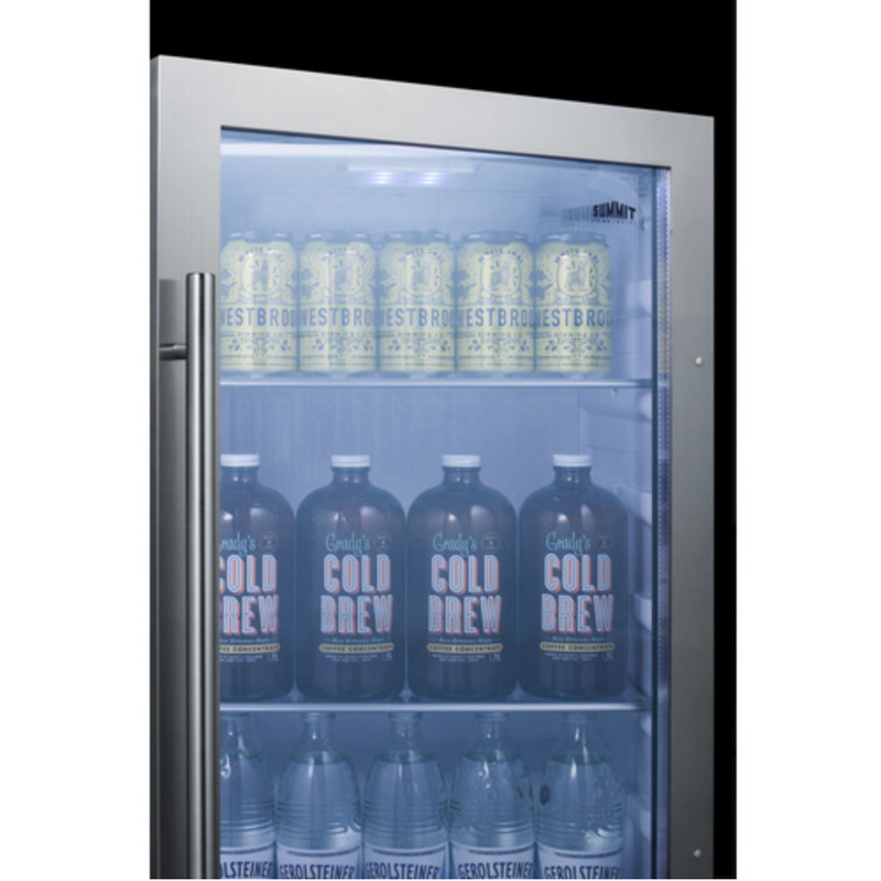 Summit | 19" Wide Indoor/Outdoor Beverage Cooler, Shallow Depth, Black Cabinet (SPR489OS)    - Toronto Brewing