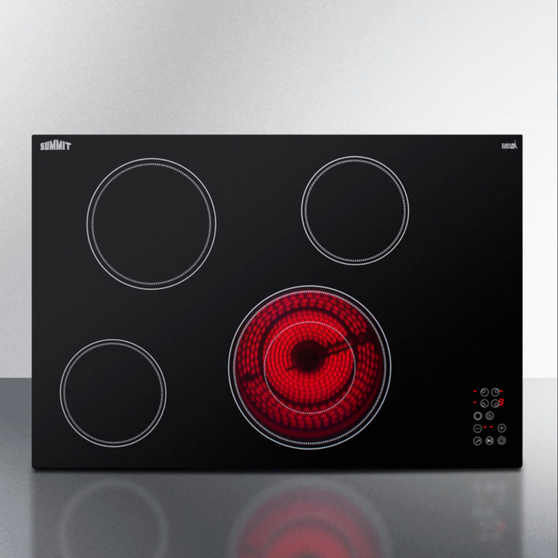 Summit | 30" Wide 208-240V 4-Burner Radiant Cooktop (CR4B30T11B)    - Toronto Brewing
