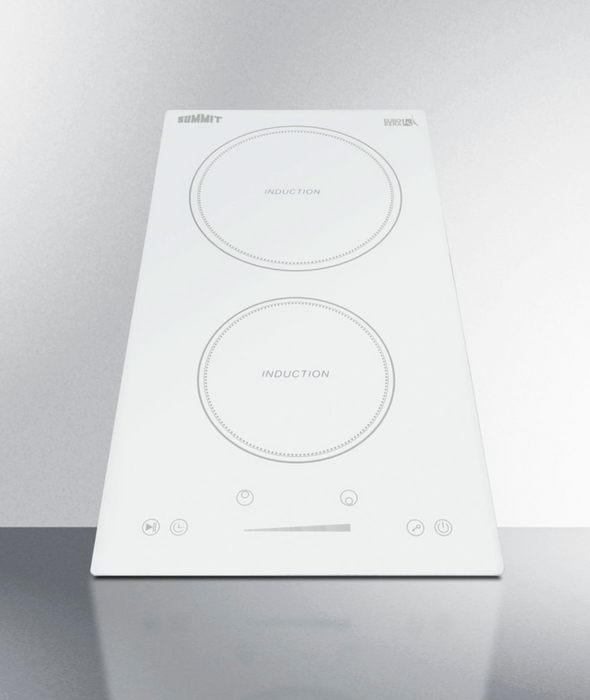 Summit | 12" Wide 208-240V 2-Zone White Induction Cooktop (SINC2B231W)    - Toronto Brewing
