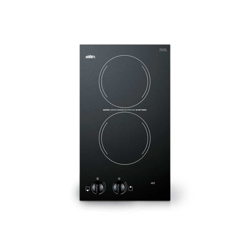 Summit | 12" Wide 230V 2-Burner Radiant Cooktop (CR2220B)    - Toronto Brewing