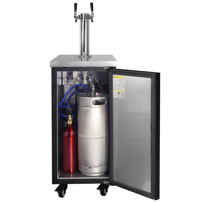 Kegco TCK-17-2 18 inch dual faucet kegerator