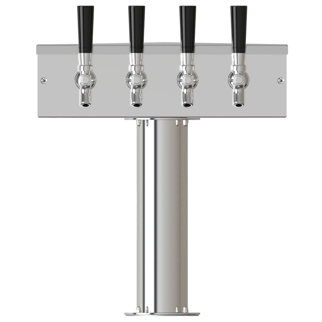 3" T-Box Stainless Steel Beer Tower - 4 Taps (Air Chilled)