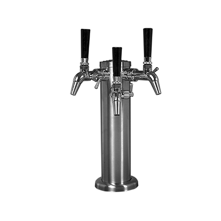 Triple Tap Beer Tower - Stainless Steel Nukatap Flow Control Faucets    - Toronto Brewing