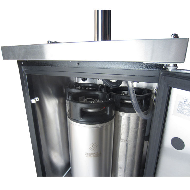 Easily holds three 5 gallon kegs