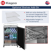 wire shelves add-on converts kegerator to all refrigerator
