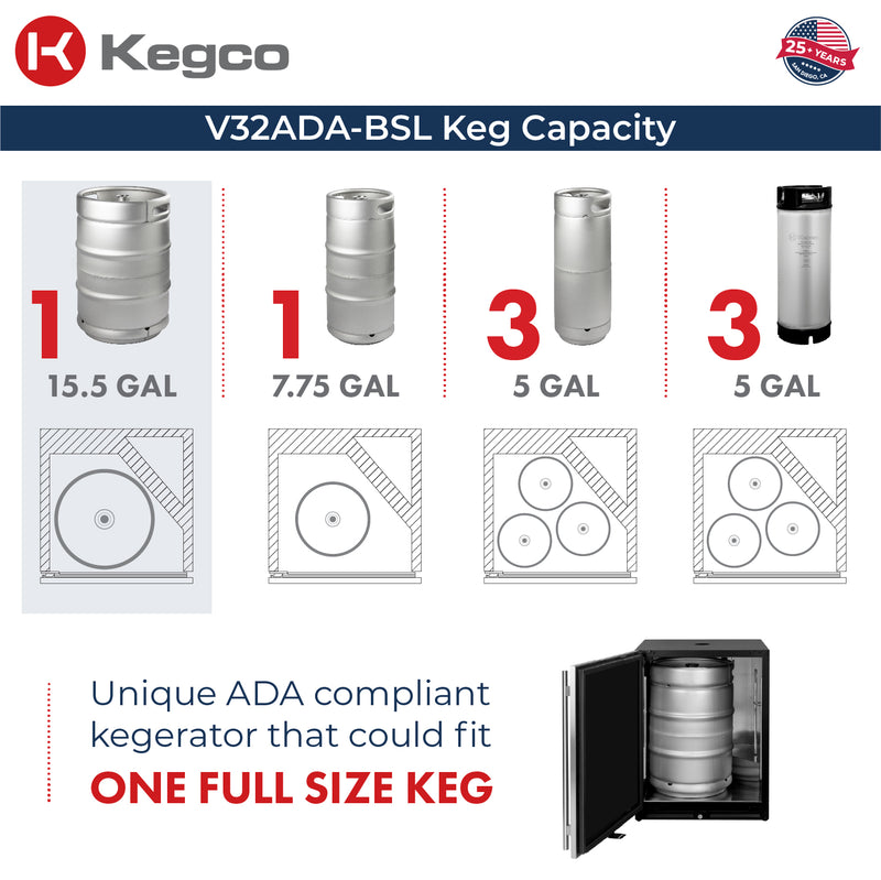 V32ADABSL-1 Kegerator Capacity