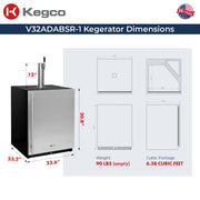 V32ADABSR-1 Kegerator Dimensions
