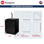 V32ADAPRL-1 Kegerator Dimensions
