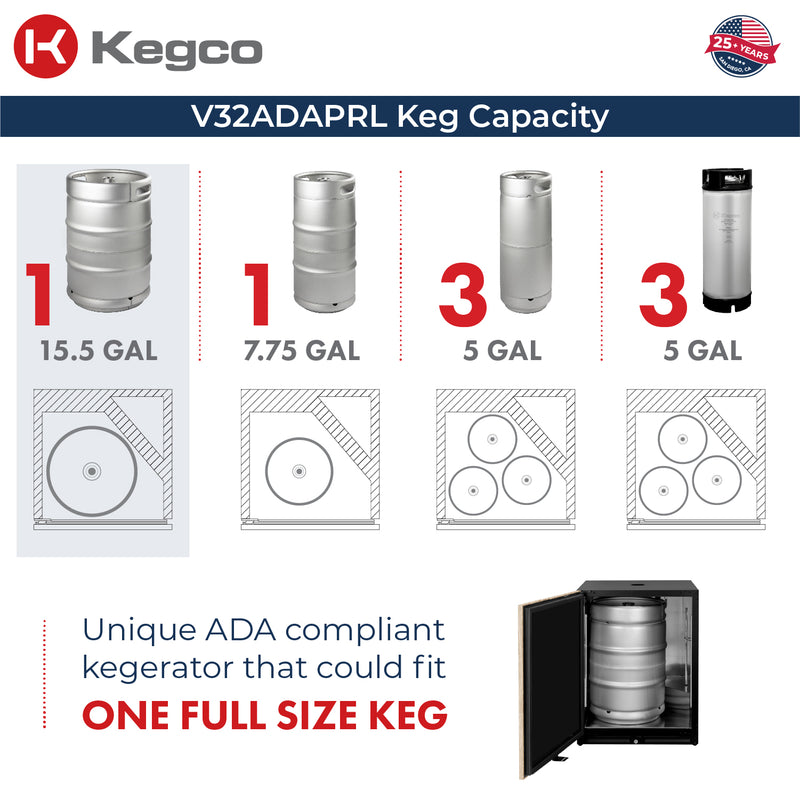 V32ADAPRL-1 Kegerator Capacity