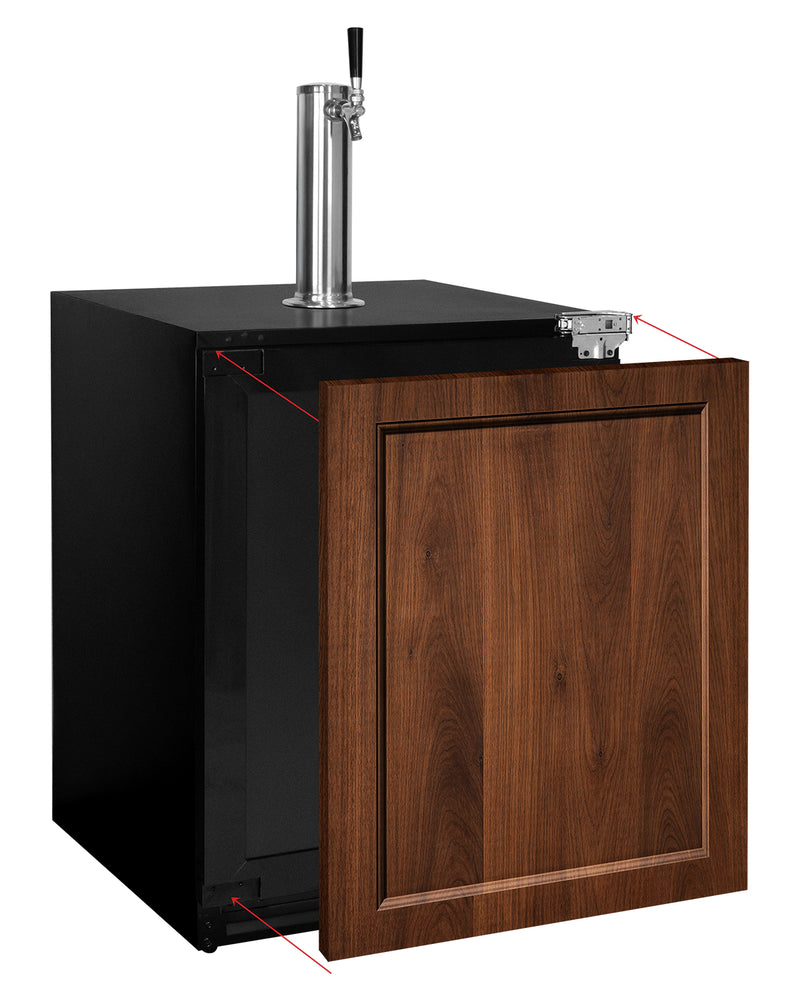 Kegco 24" Wide Single Tap Panel Ready Overlay Built-In Right Hinge ADA Kegerator