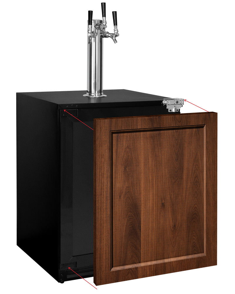 Kegco 24" Wide Triple Tap Panel Ready Overlay Built-In Right Hinge ADA Kegerator