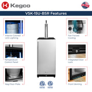 Kegco VS15-BK kegerator features
