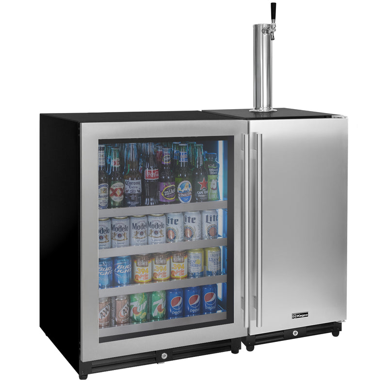 Kegco VS1524-BK built-in beverage center single tap kegerator