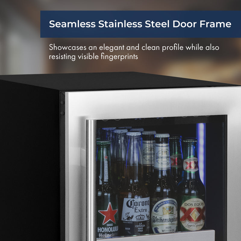Kegco 15" Wide Reserva Series Stainless Steel Right Hinge Beverage Center