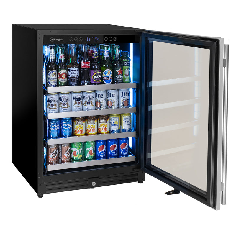 Kegco 24" Wide Reserva Series Stainless Steel Right Hinge Beverage Center