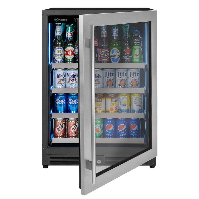 Kegco 24" Wide Reserva Series Stainless Steel Right Hinge Beverage Center