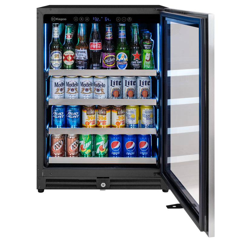Kegco 24" Wide Reserva Series Stainless Steel Right Hinge Beverage Center