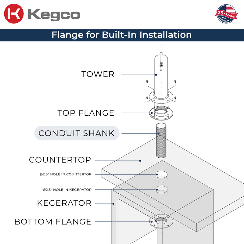 Kegco 15" Wide Undercounter Homebrew Stainless Steel Door Built-In Right Hinge Kegerator