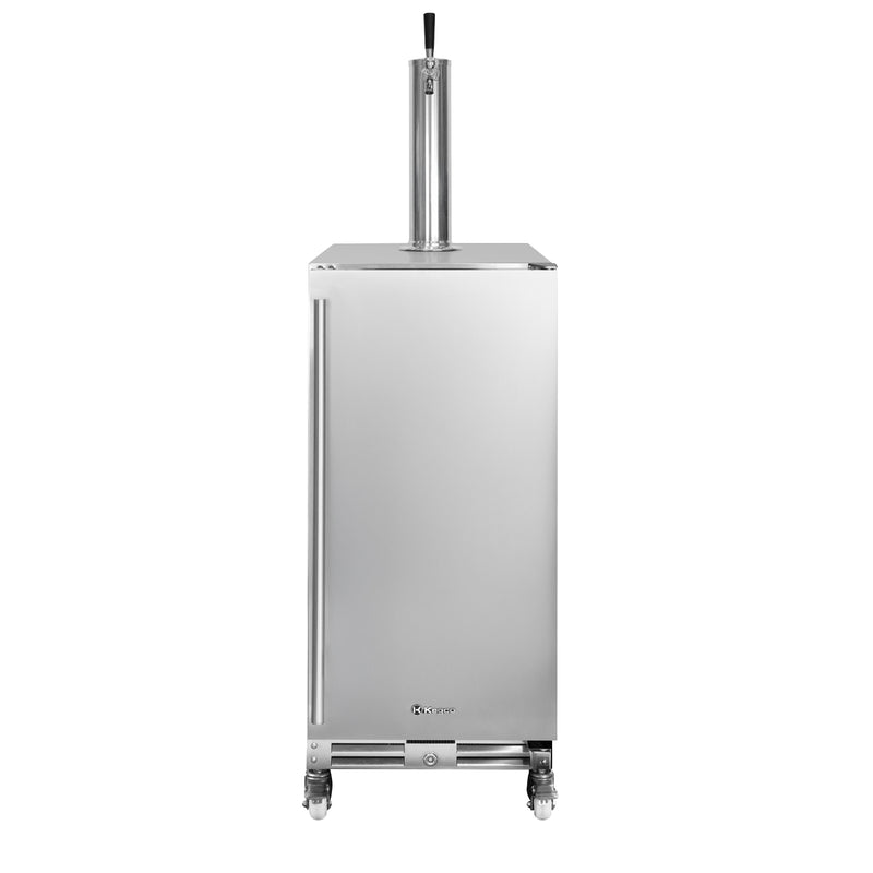 Kegco 15" Wide Outdoor Homebrew Stainless Steel Built-In Right Hinge Kegerator